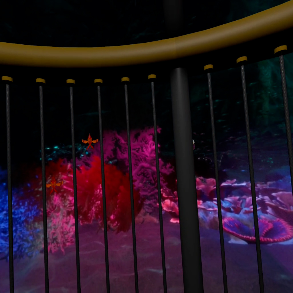 Escena submarina con corales y peces